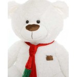 White 3.5 Feet Special Christmas Teddy Bear with tie muffler
